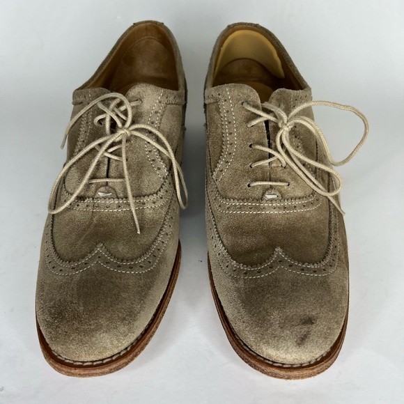 n.d.c. made by hand Shoes Oxfords Wing Tip Women Size 37.5 US 6.5 Brown Suede - Picture 9 of 16